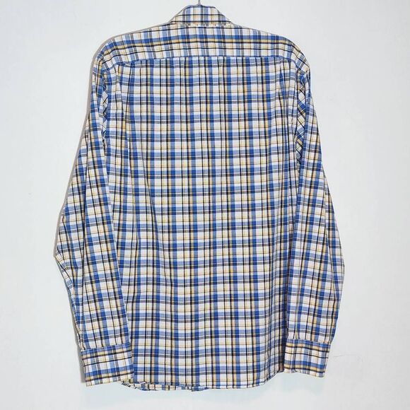J. Crew Yellow and Blue Plaid Button Down Shirt Size Large Preppy Plaid Shirt - Picture 4 of 8